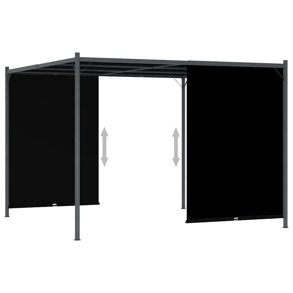 Retractable Sliding Roof Garden Pergola 3x3m Anthracite Structure for Outdoor Spaces