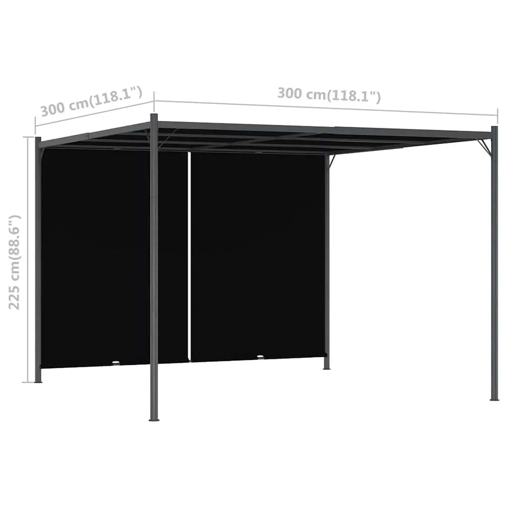 Retractable Sliding Roof Garden Pergola 3x3m Anthracite Structure for Outdoor Spaces