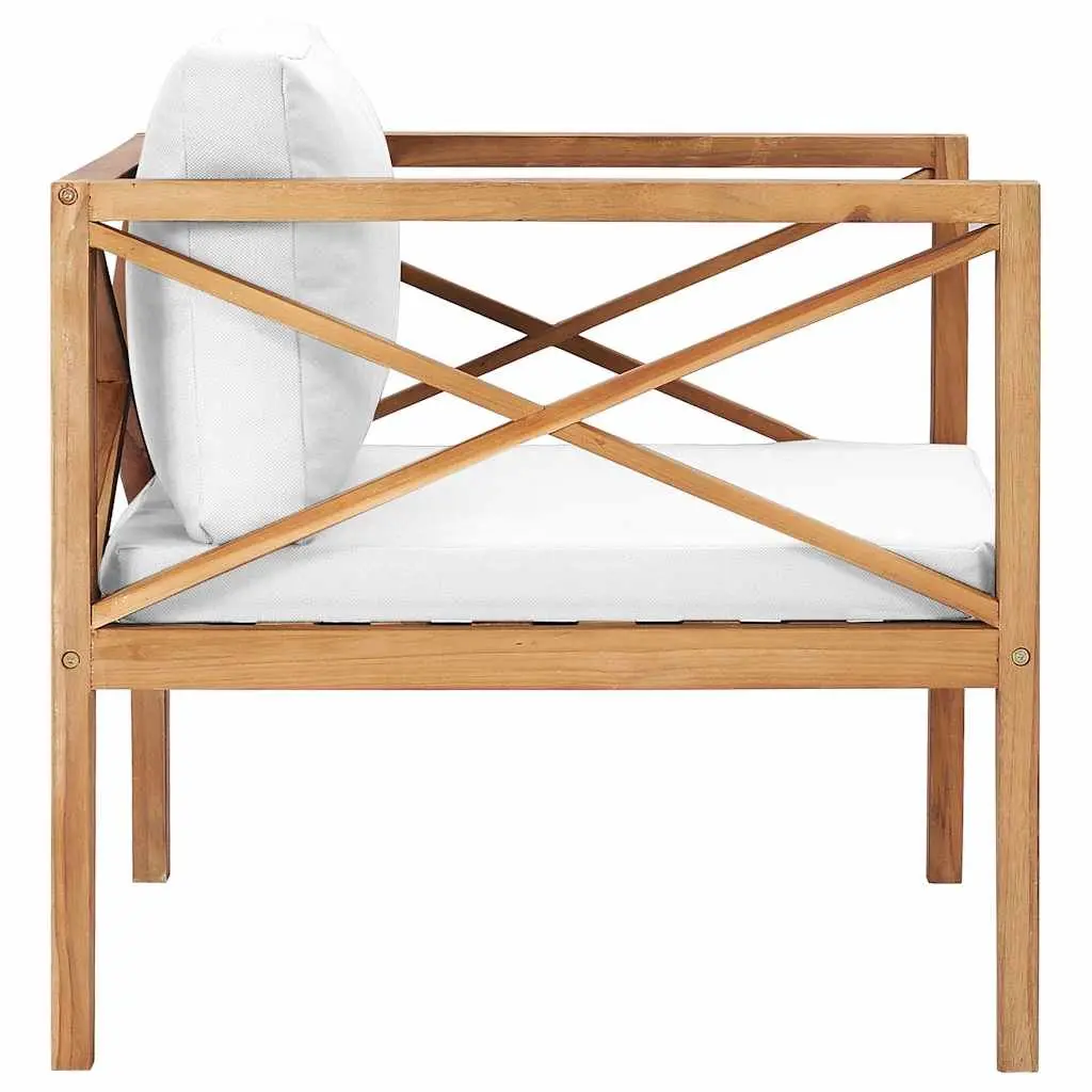 Outdoor Garden Chair with Cream Cushions