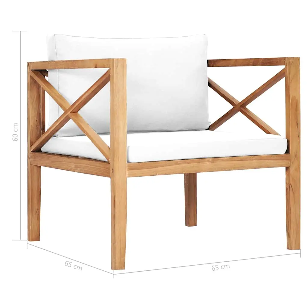 Outdoor Garden Chair with Cream Cushions