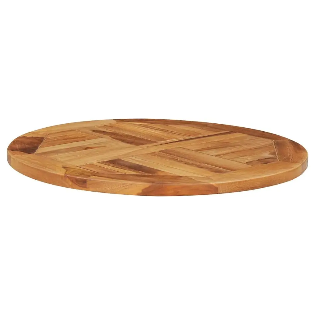 Rotating Table Disk Solid Teak Wood Turntable 15 Inch