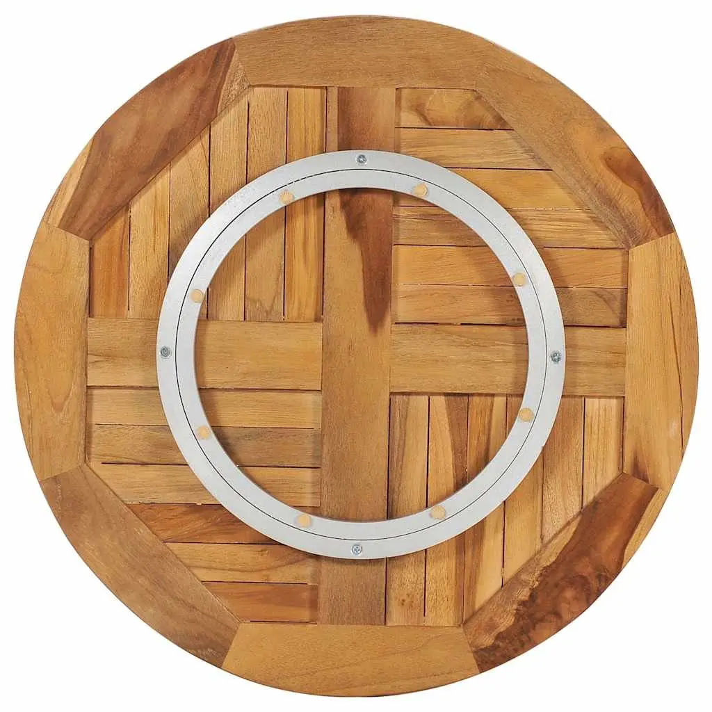 Rotating Table Disk Solid Teak Wood Turntable 15 Inch