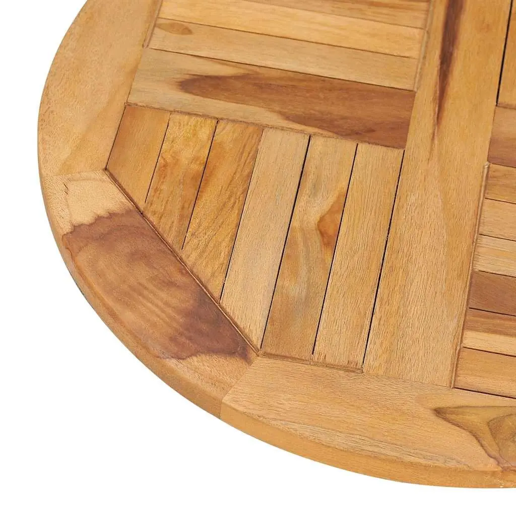 Rotating Table Disk Solid Teak Wood Turntable 15 Inch