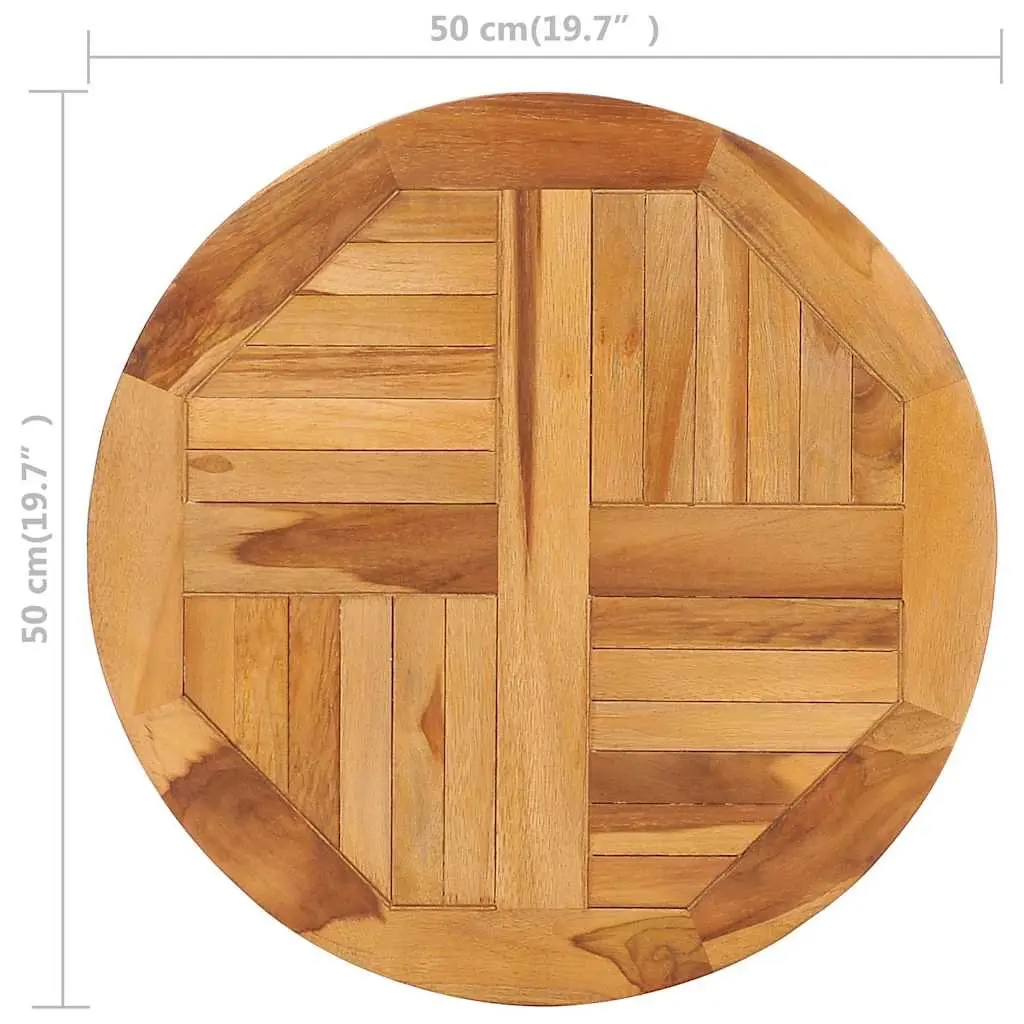 Rotating Table Disk Solid Teak Wood Turntable 15 Inch
