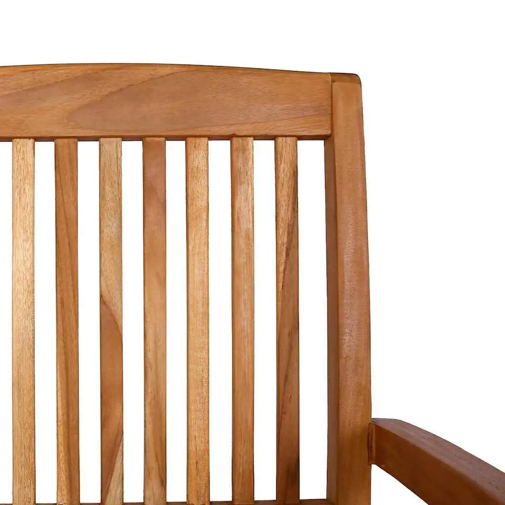 Outdoor Stacking Dining Chairs Set of 2 Teak Wood Garden Patio Seating