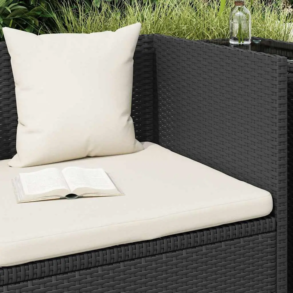 Adjustable Outdoor Rattan Sun Lounger with Thick Cushion and Pillows Black
