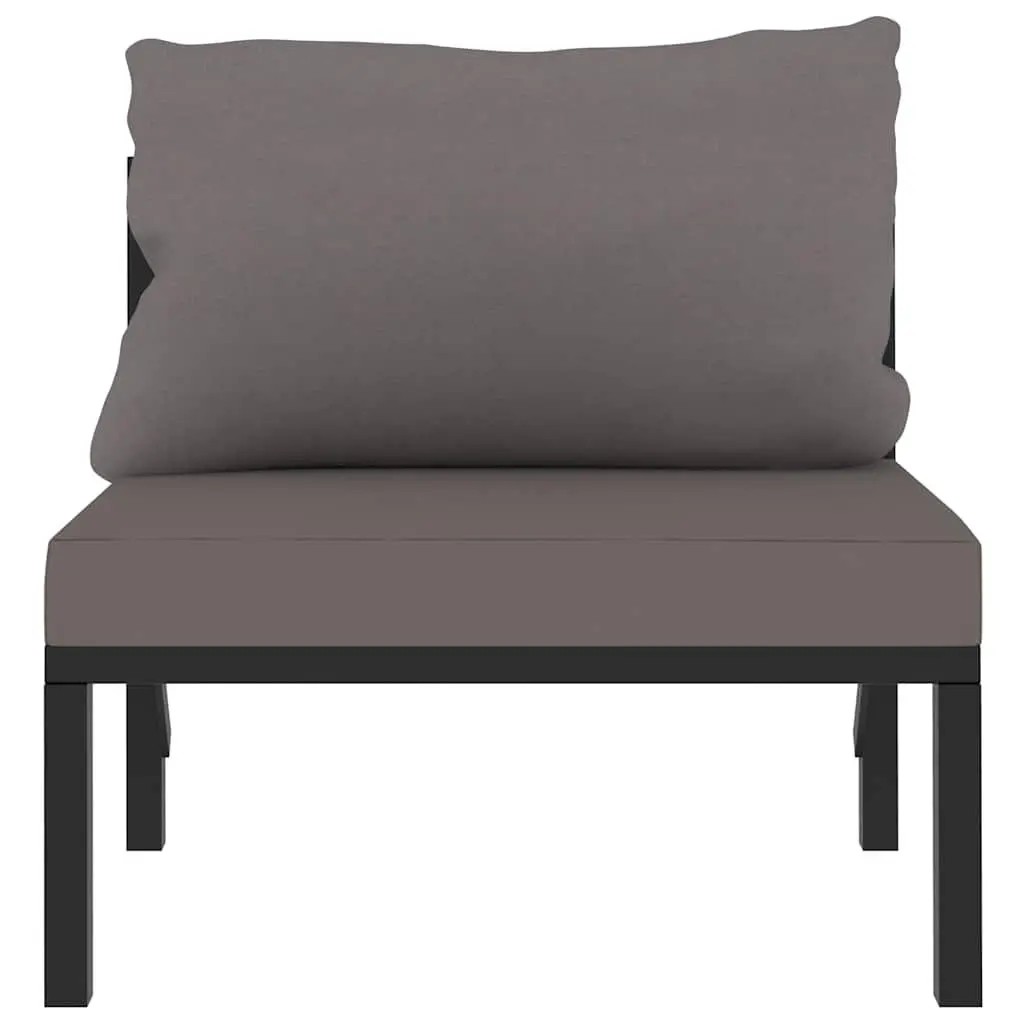Outdoor Sectional Middle Sofa Hand-Woven Poly Rattan Anthracite