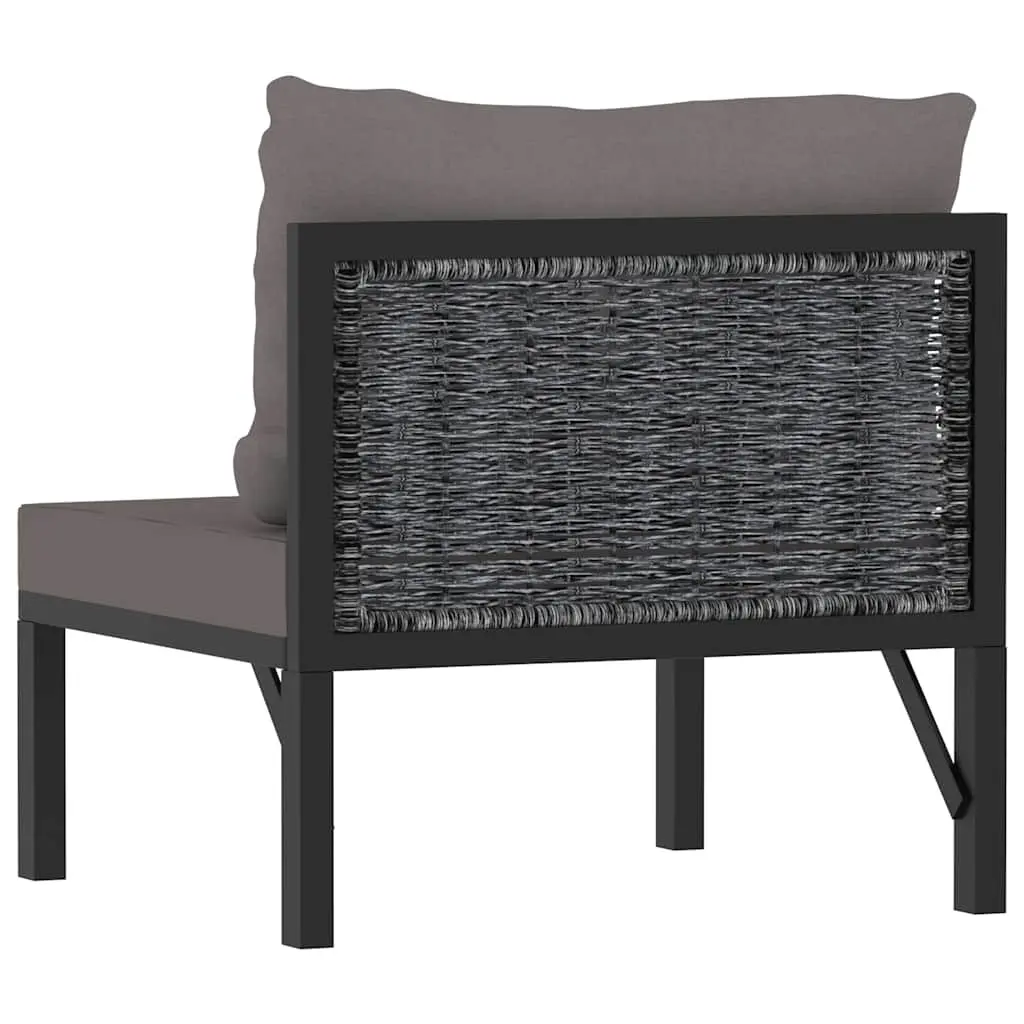 Outdoor Sectional Middle Sofa Hand-Woven Poly Rattan Anthracite