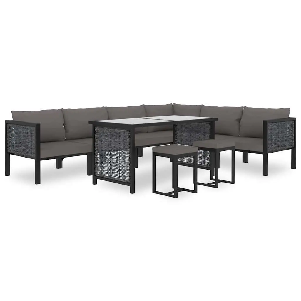 Outdoor Sectional Middle Sofa Hand-Woven Poly Rattan Anthracite