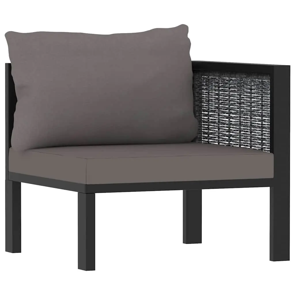 Outdoor Sofa Hand-Woven Poly Rattan 3-Seater Lounge Anthracite Suitable for Garden Patio and Indoor Use