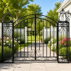 Create a Welcoming Entrance with Our Black Iron Gate