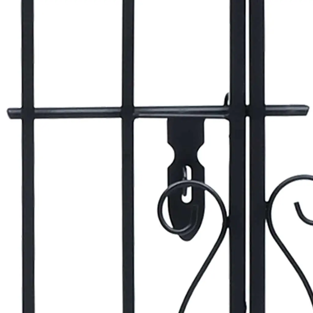 Wrought Iron Ornamental Garden Gate Black Outdoor Entryway 122 x 20.5 x 100 cm