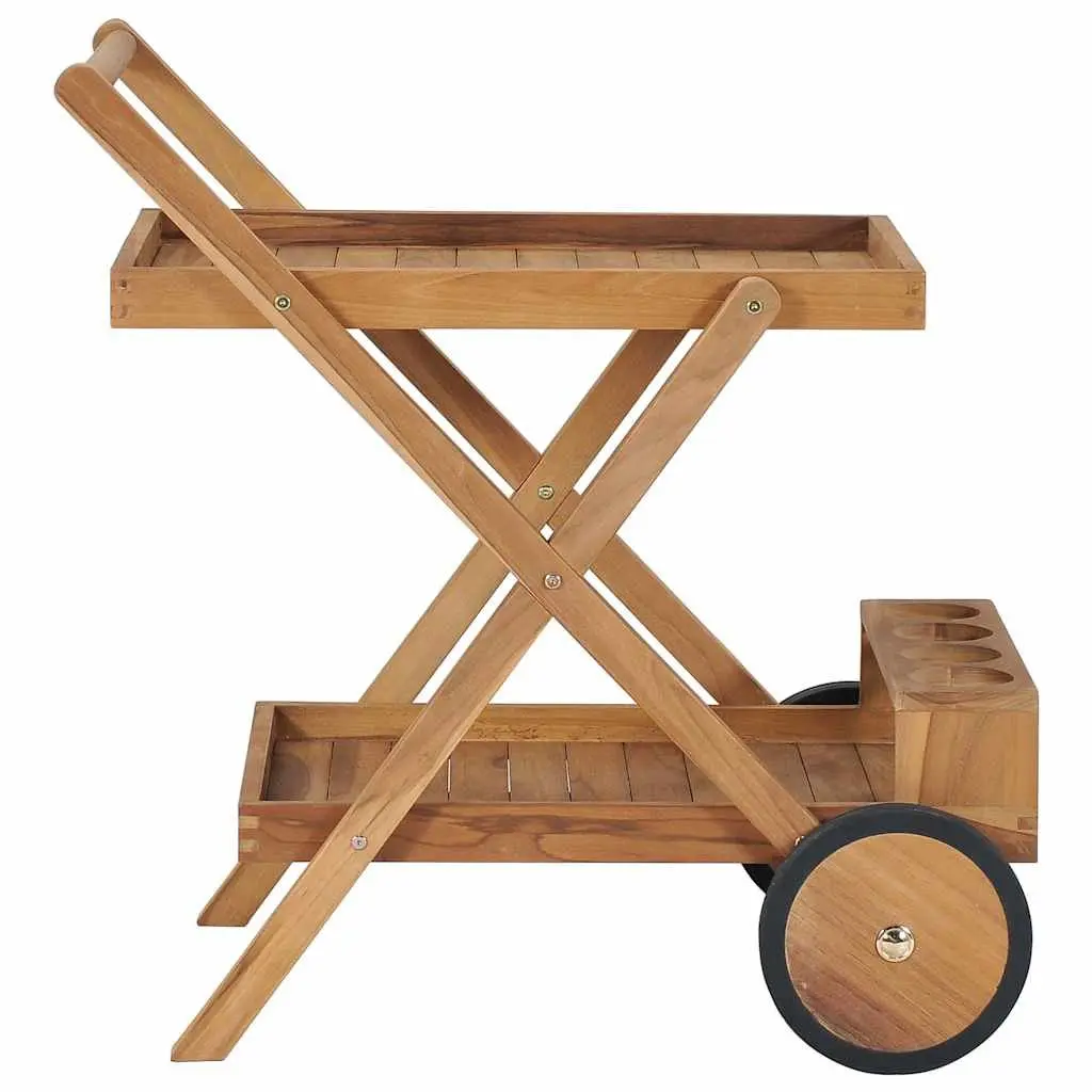 Tea Trolley Kitchen Dining Serving Cart Storage Trolley with Wine Glass Holder