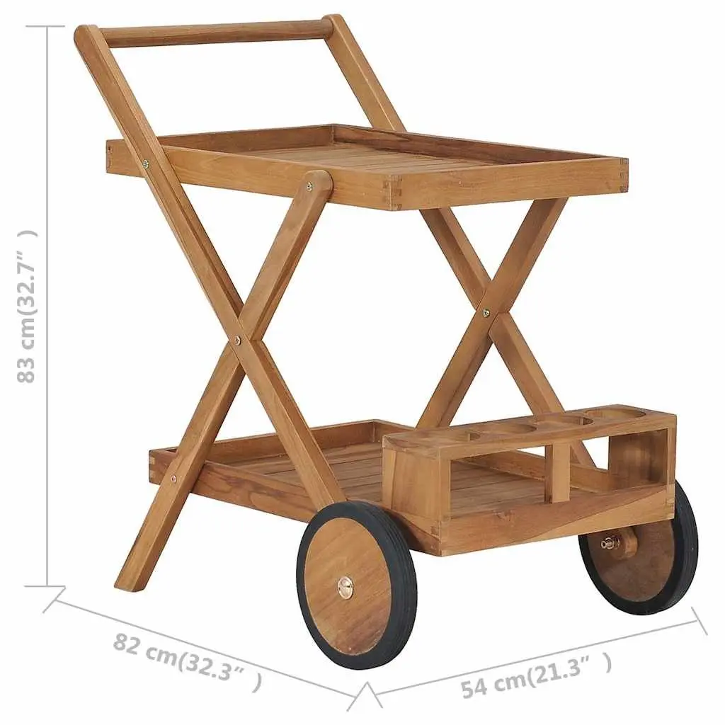 Tea Trolley Kitchen Dining Serving Cart Storage Trolley with Wine Glass Holder