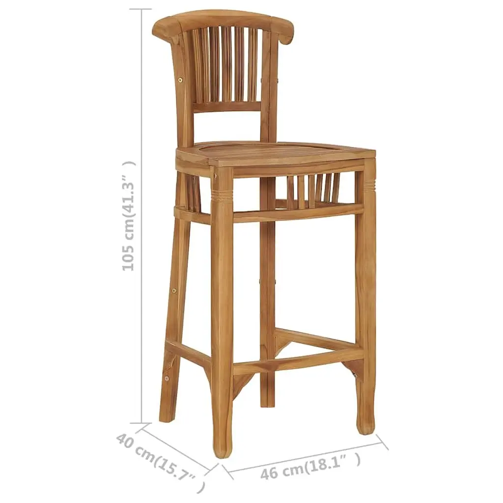 Solid Teak Bar Stool for Indoor and Outdoor