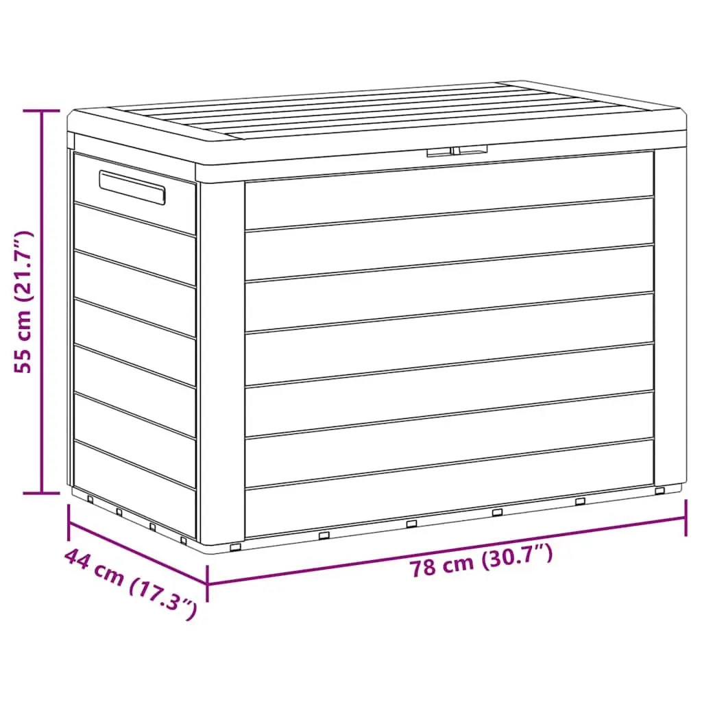 Garden Storage Box Anthracite 78x44x55cm Outdoor Patio Chest Container Organiser