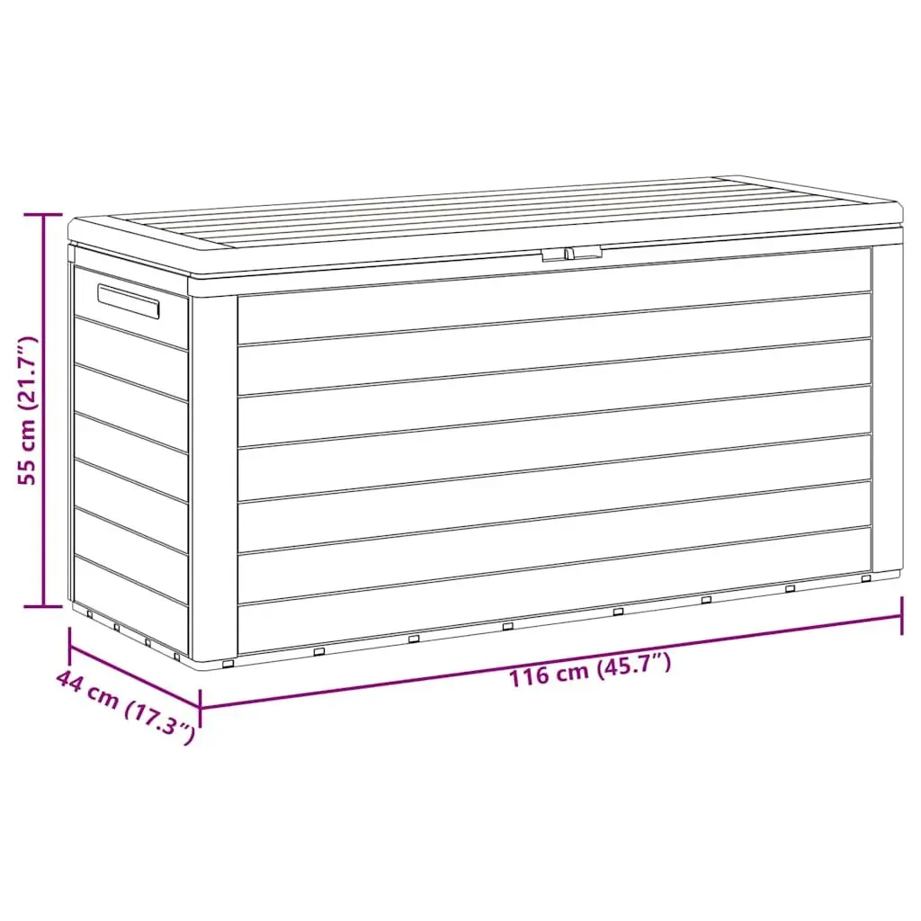 Garden Storage Box Anthracite Durable Polypropylene 116 x 44 x 55 cm Outdoor Patio Deck Furniture Cushion Chest
