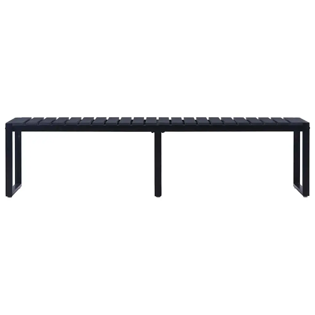 Outdoor Garden Bench 180cm Black Seating Contemporary Design Iron Frame Chair