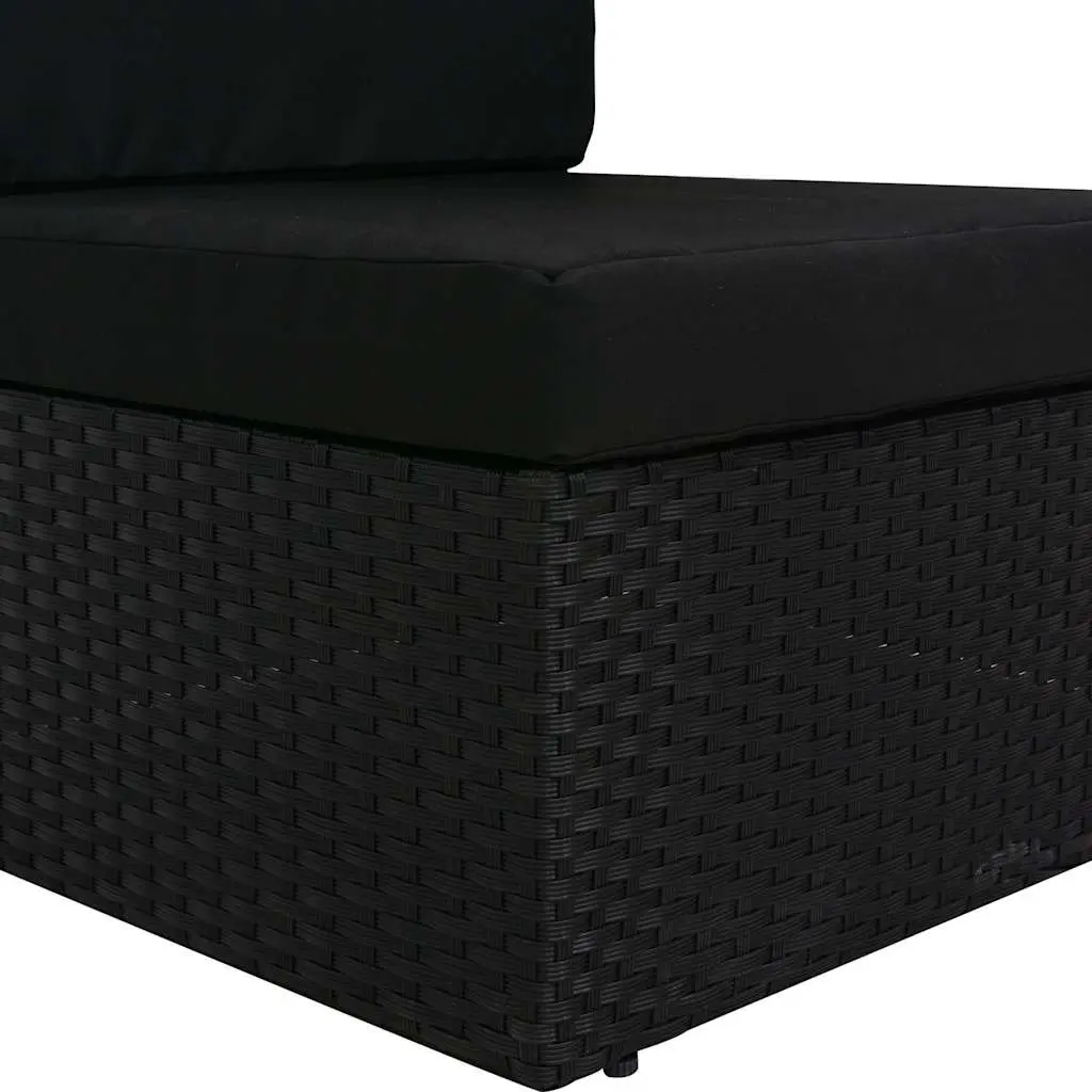 Outdoor Sectional Sofa Weather-Resistant Poly Rattan 3-Seater Garden Lounge Modular Furniture