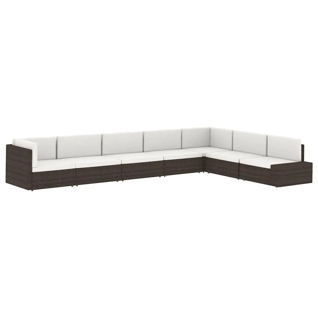 Outdoor Sectional Sofa Weather-Resistant Poly Rattan 3-Seater Garden Lounge Modular Furniture