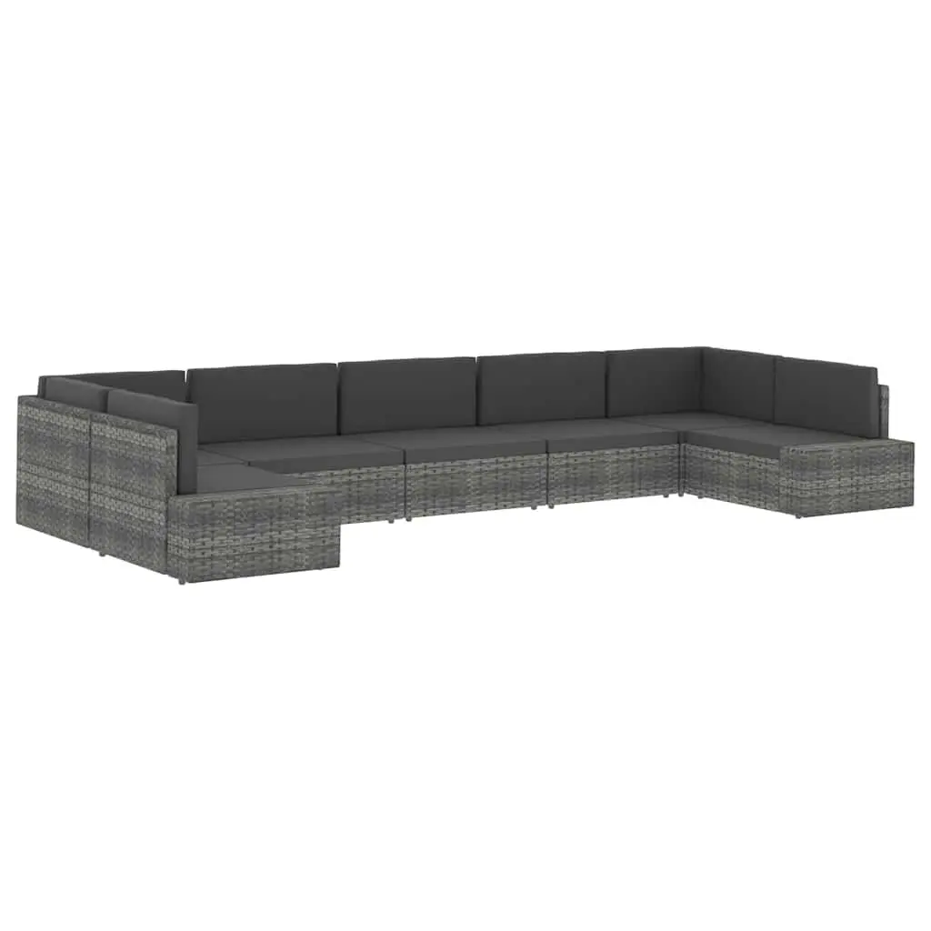 Outdoor Sectional Sofa Weather-Resistant Poly Rattan 3-Seater Garden Lounge Modular Furniture