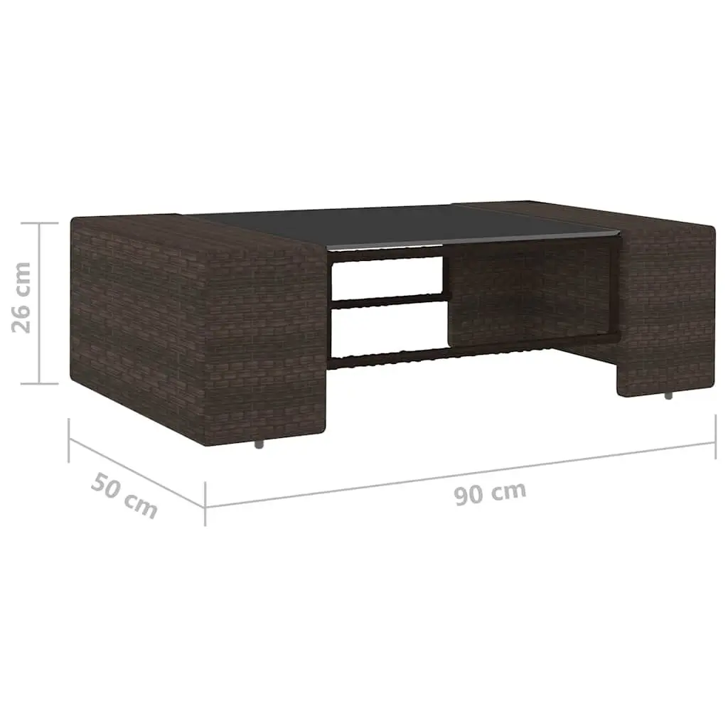 Outdoor Sectional Lounge Set Modular Weather-Resistant PE Rattan Brown 2 Piece
