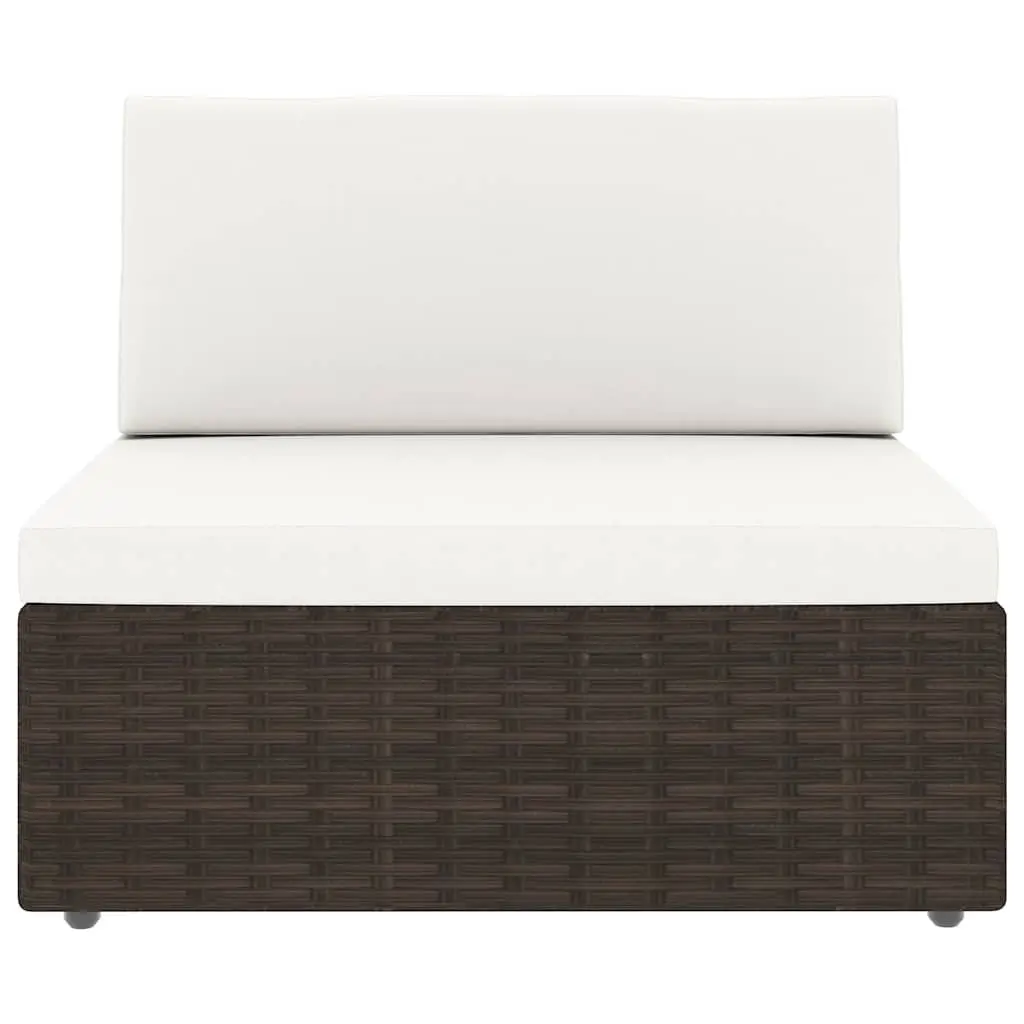 Outdoor Sectional Lounge Set Modular Weather-Resistant PE Rattan Brown 2 Piece