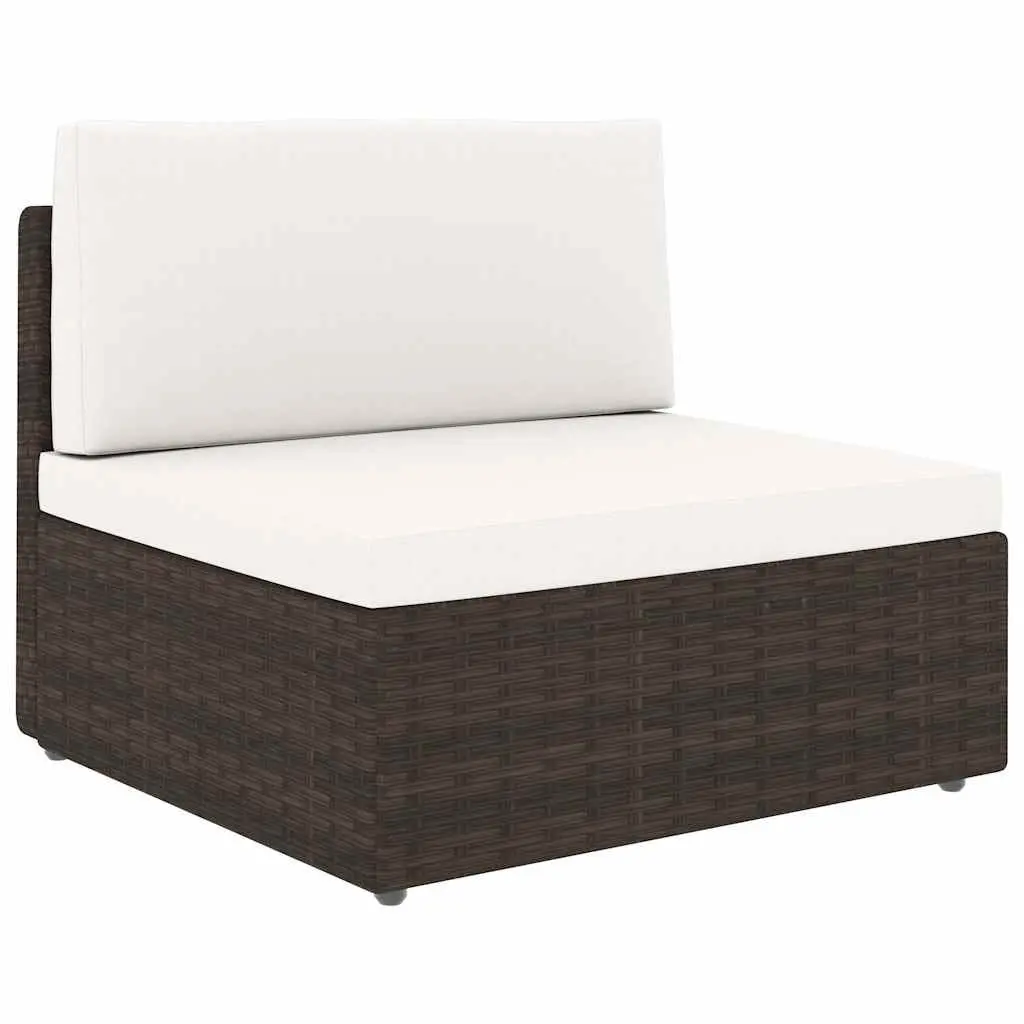 Outdoor Sectional Lounge Set Modular Weather-Resistant PE Rattan Brown 2 Piece