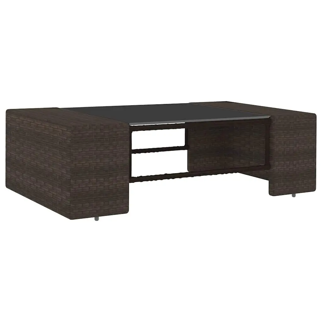 Outdoor Sectional Lounge Set Modular Weather-Resistant PE Rattan Brown 2 Piece