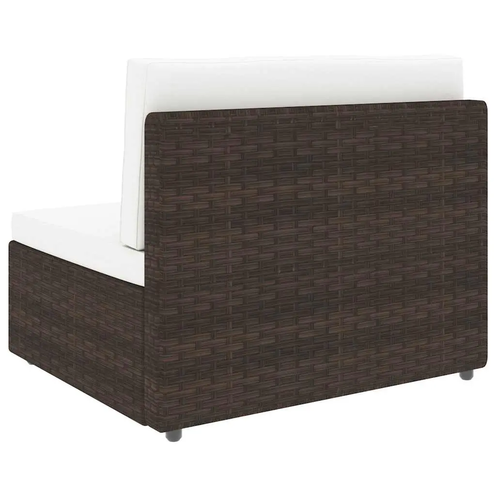 Outdoor Sectional Lounge Set Modular Weather-Resistant PE Rattan Brown 2 Piece