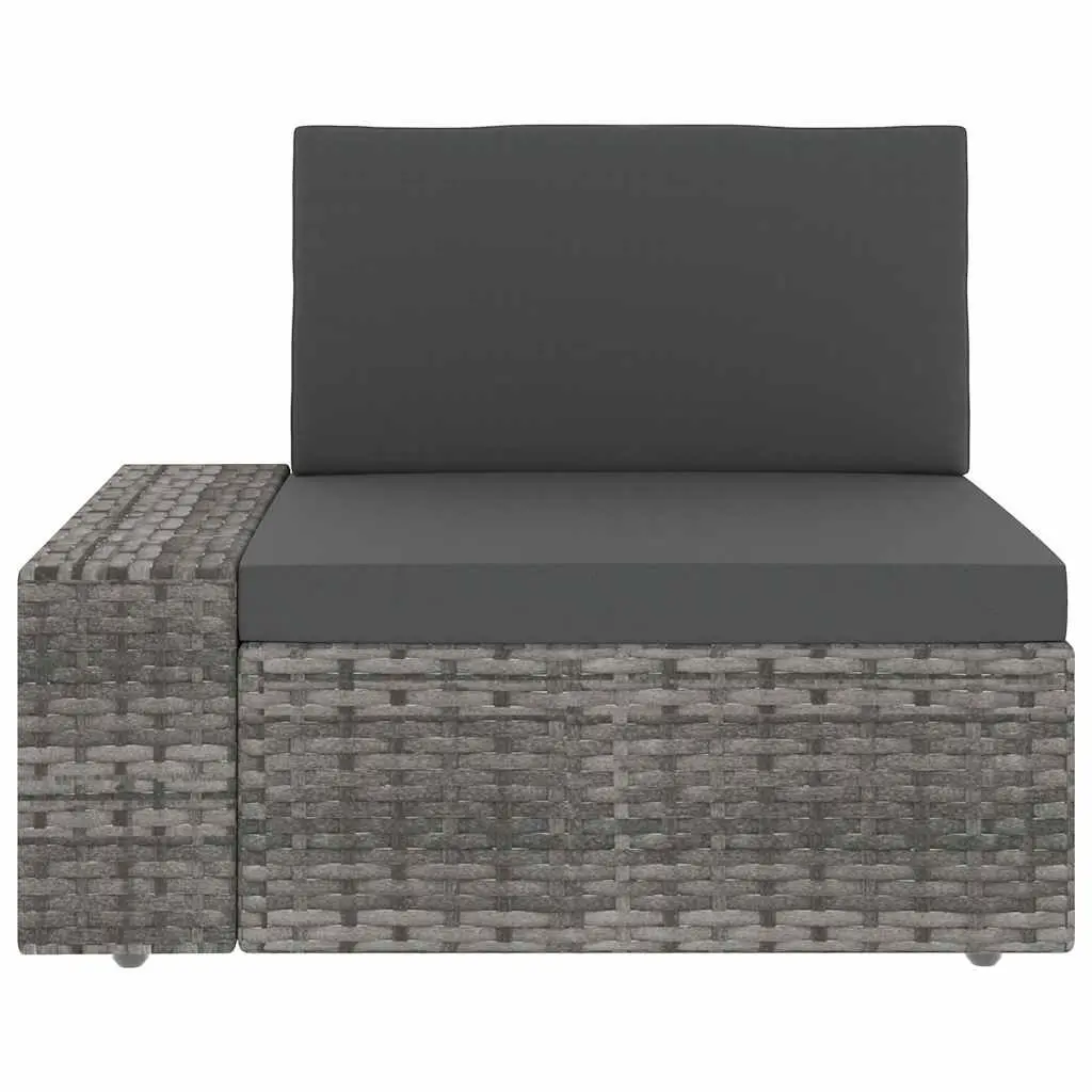 Outdoor Sectional Sofa 3-Seater Poly Rattan Grey Modular Garden Lounge Couch