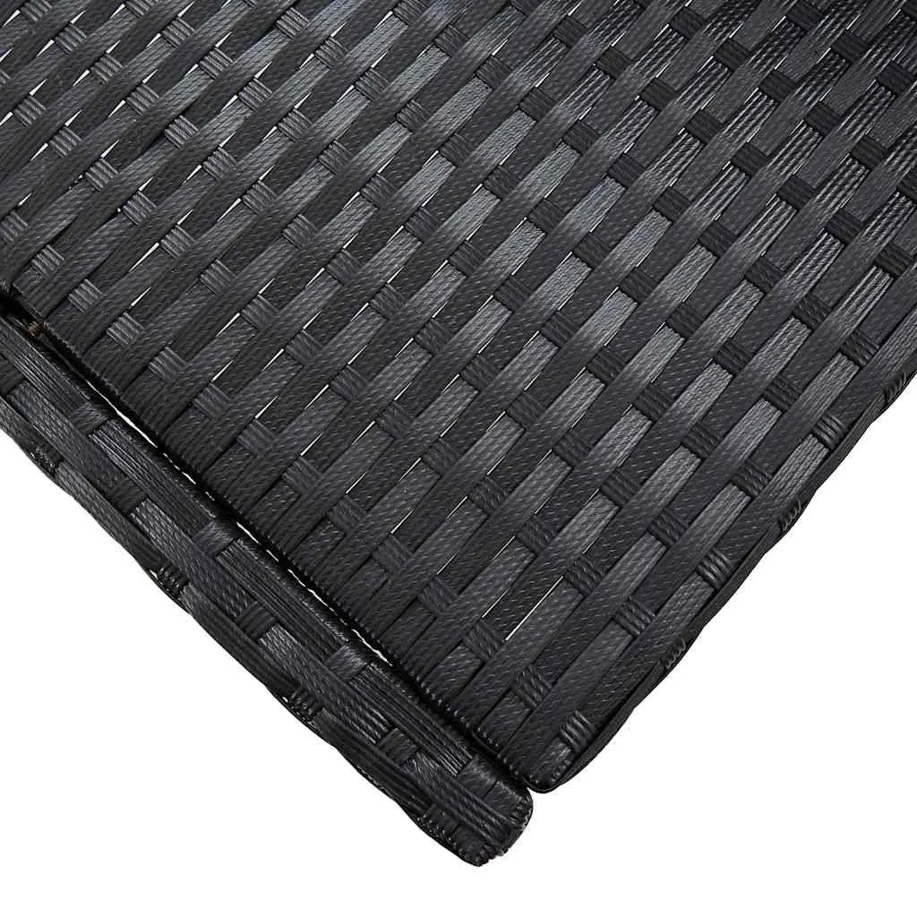 7 Piece Outdoor Bar Set with Cushions Poly Rattan Garden Patio Furniture Black
