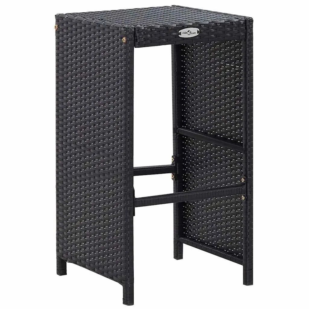 Outdoor Bar Set Poly Rattan 9 Piece Garden Patio Furniture Table Stools Black