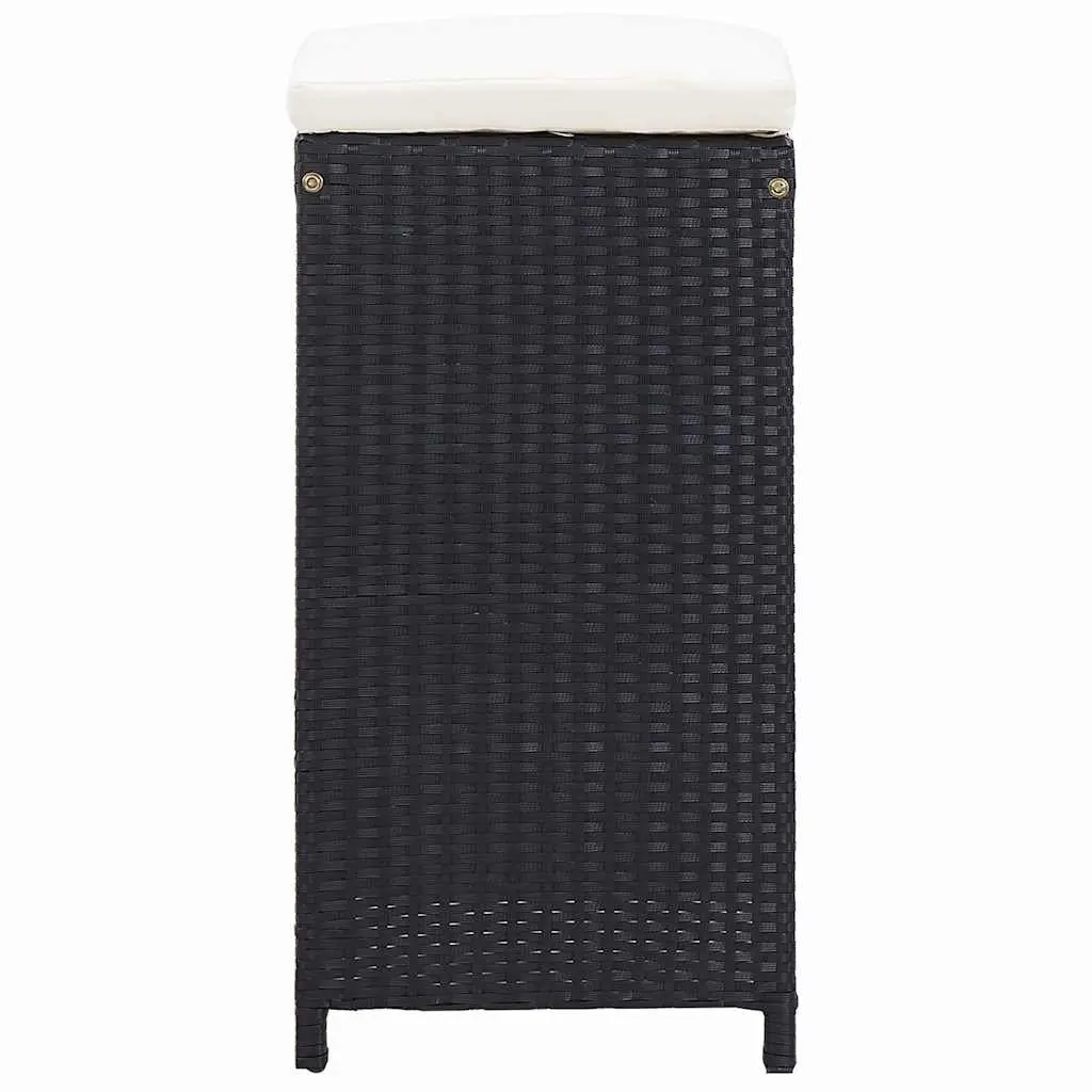 Outdoor Bar Set Poly Rattan 9 Piece Garden Patio Furniture Table Stools Black