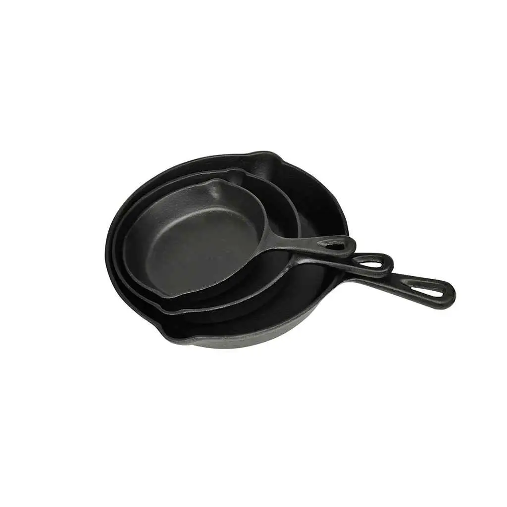 Cast Iron Grill Pans Set of 3 Extra Large Skillet Cookware