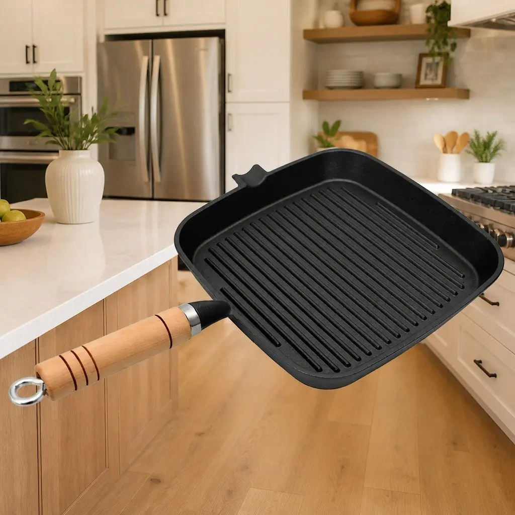 Cast Iron Grill Pan 20x20 cm