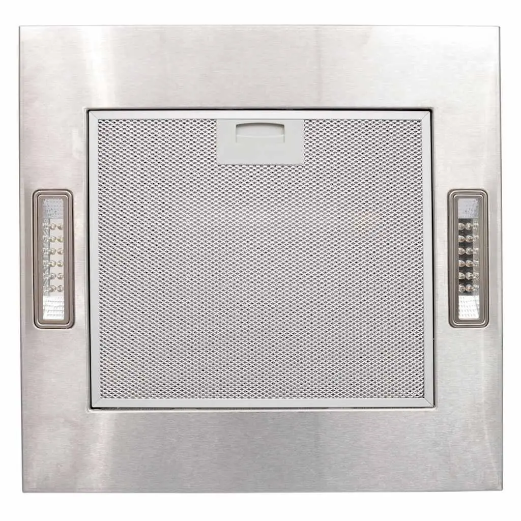 Island Mount Range Hood LCD Display Touch Control Silver Kitchen Extractor Fan
