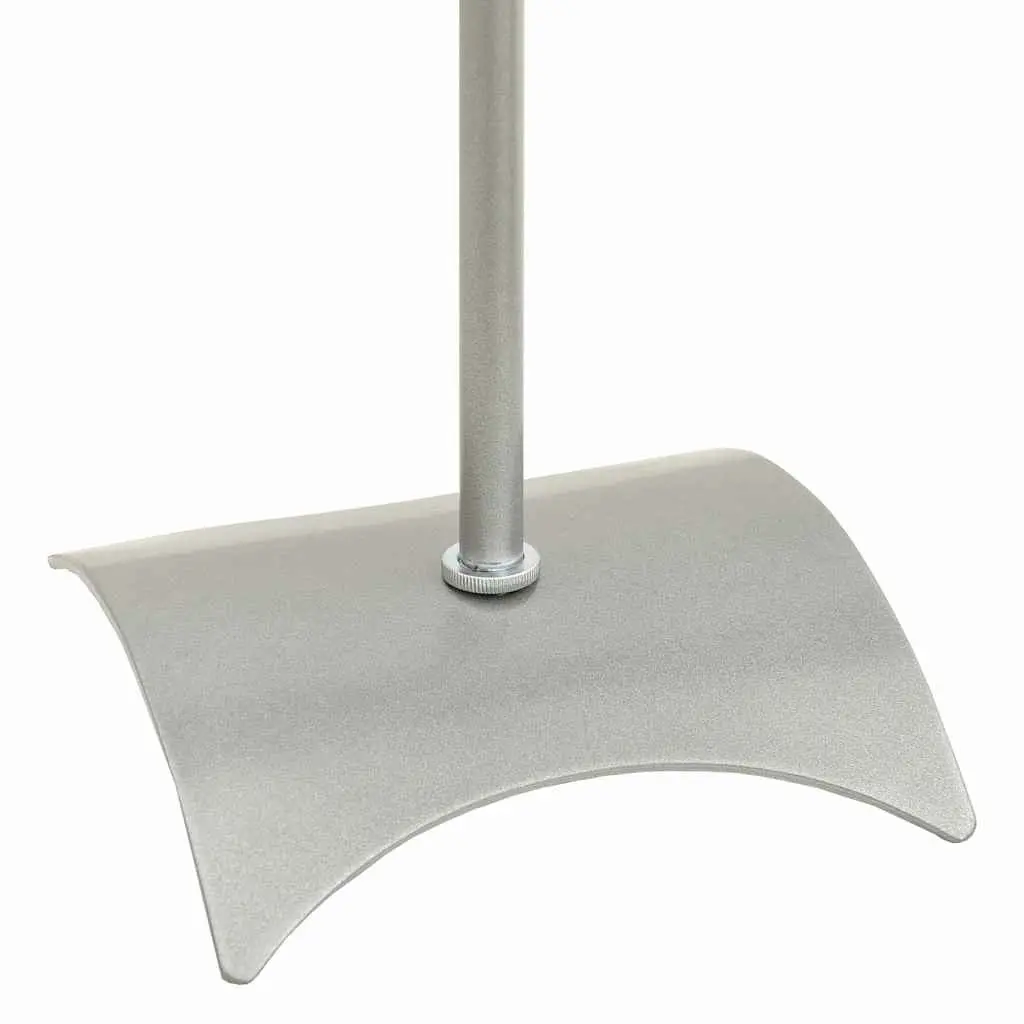Speaker Stand Pair Adjustable Height Silver Steel Audio Studio Home System Mount