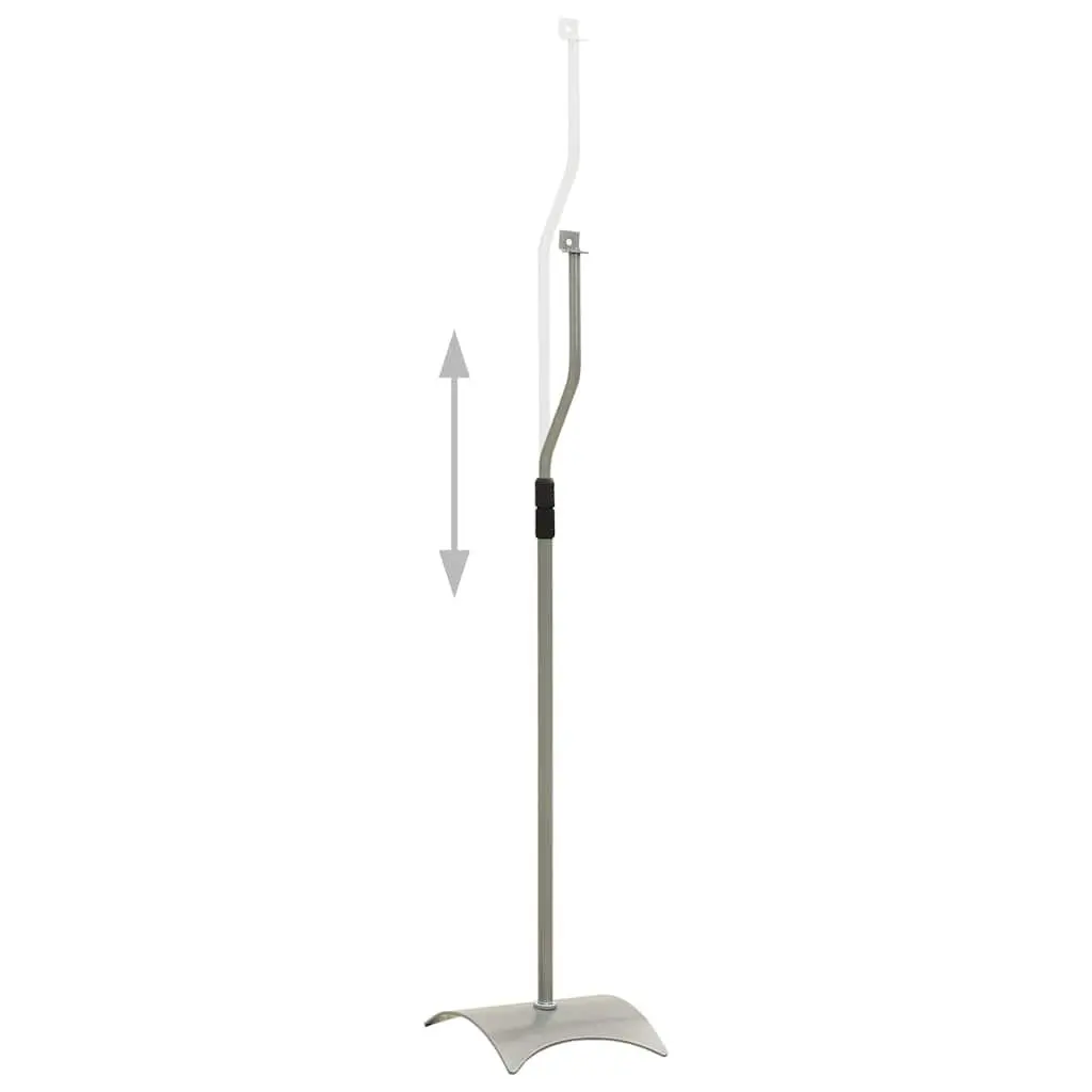 Speaker Stand Pair Adjustable Height Silver Steel Audio Studio Home System Mount
