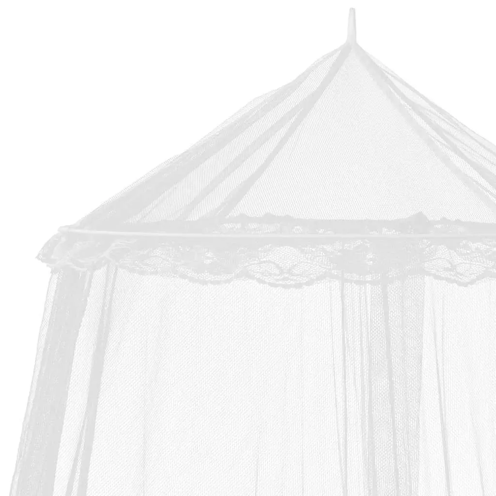 Round Mosquito Net Canopy Bed White 2 Piece Fine Mesh Insect Screen Set