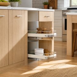 Pull-Out Wire Kitchen Baskets 2 pcs Drawer Organiser Storage Sliding Cabinet