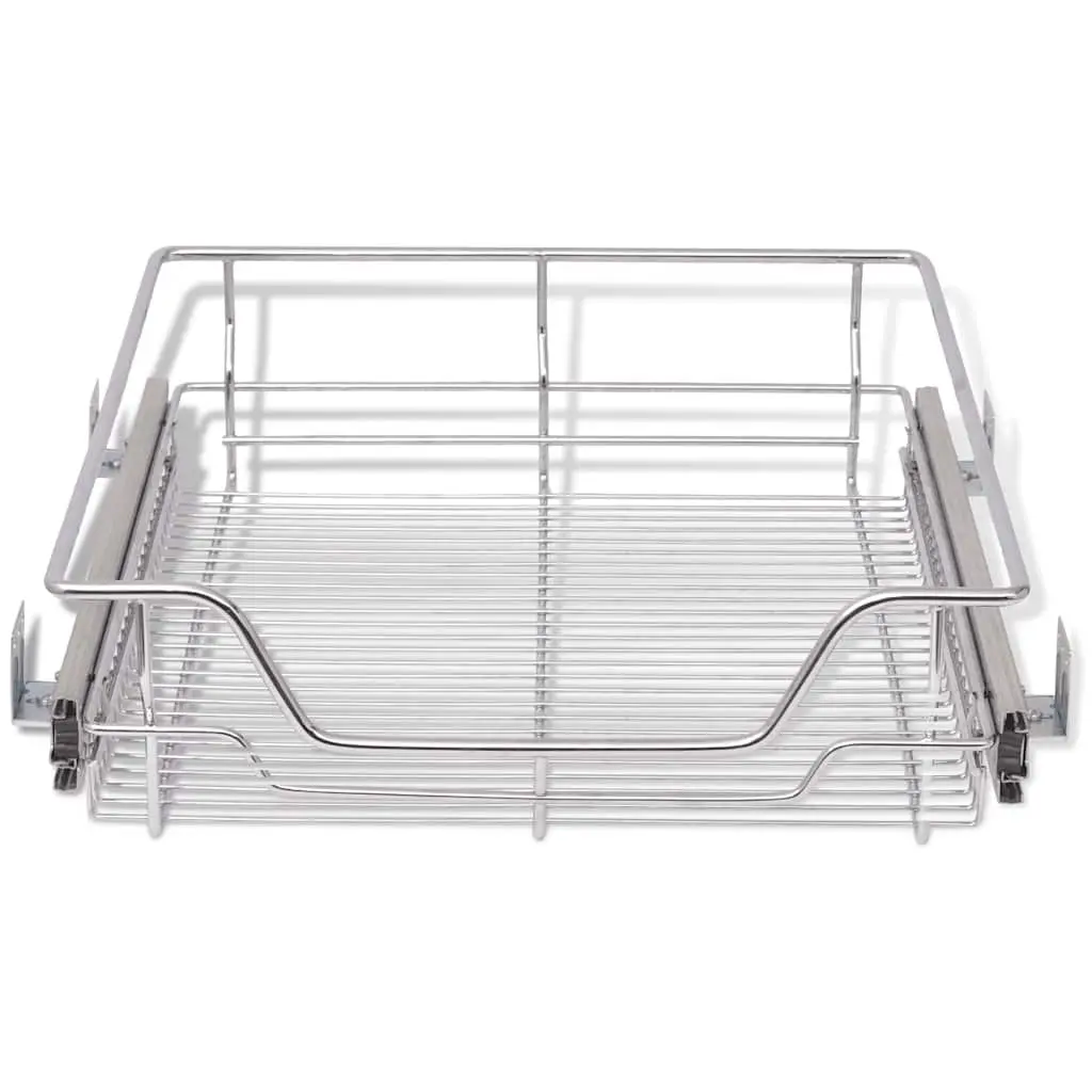 Pull-Out Wire Baskets Kitchen Cabinet Drawer Organiser Storage Silver 500mm