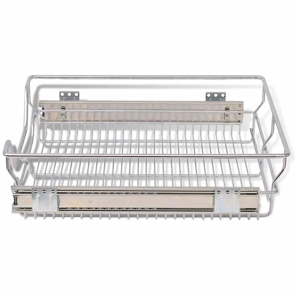 Pull-Out Wire Baskets Kitchen Cabinet Drawer Organiser Storage Silver 500mm