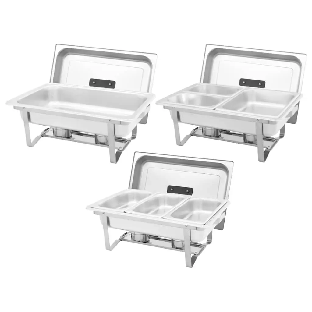Chafing Dish Set 3 Piece Stainless Steel Food Warmer Gastronorm Catering