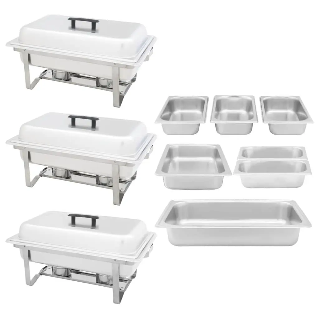 Chafing Dish Set 3 Piece Stainless Steel Food Warmer Gastronorm Catering