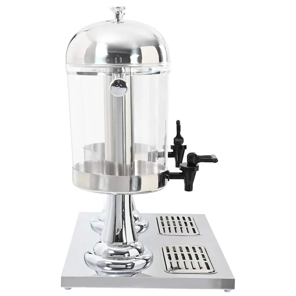 Double Beverage Dispenser Dual Containers 2 x 8L Stainless Steel Taps