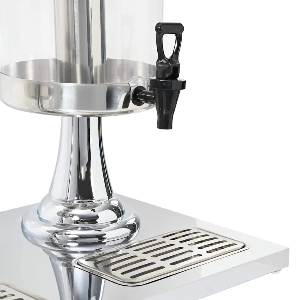 Double Beverage Dispenser Dual Containers 2 x 8L Stainless Steel Taps