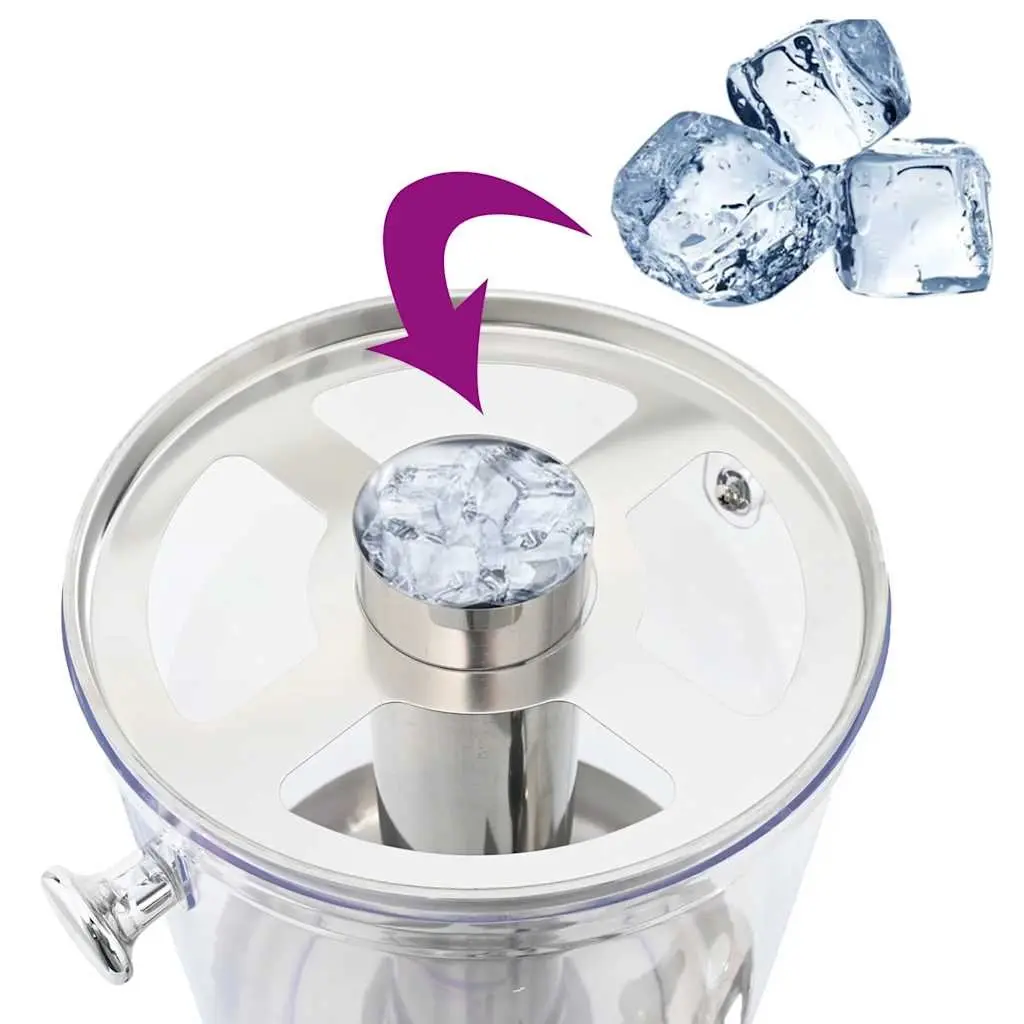 Double Beverage Dispenser Dual Containers 2 x 8L Stainless Steel Taps