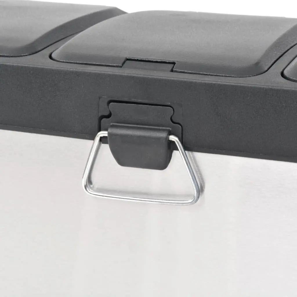 Recycling Pedal Bin Stainless Steel 24L Waste Sorting 3 Bins