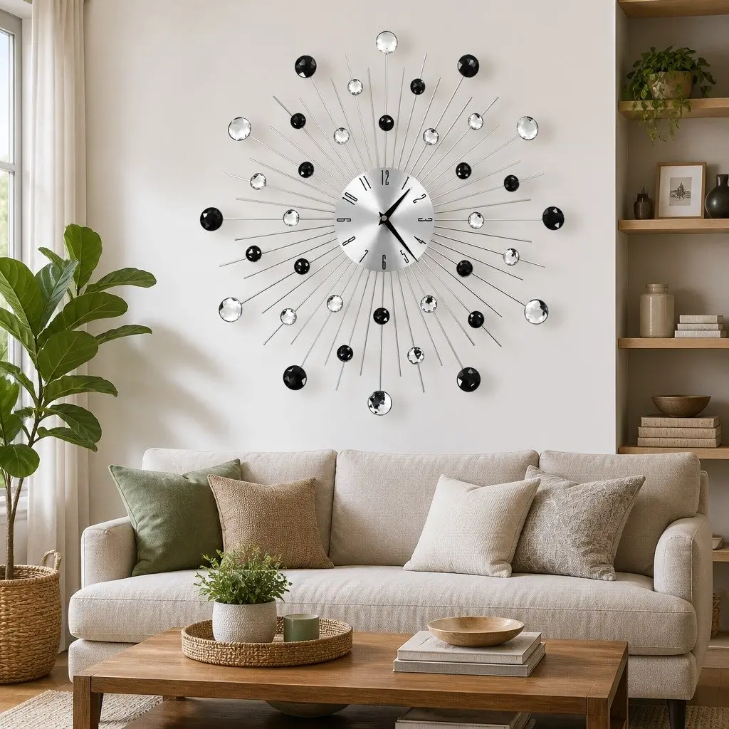 50cm Silver Wall Clock